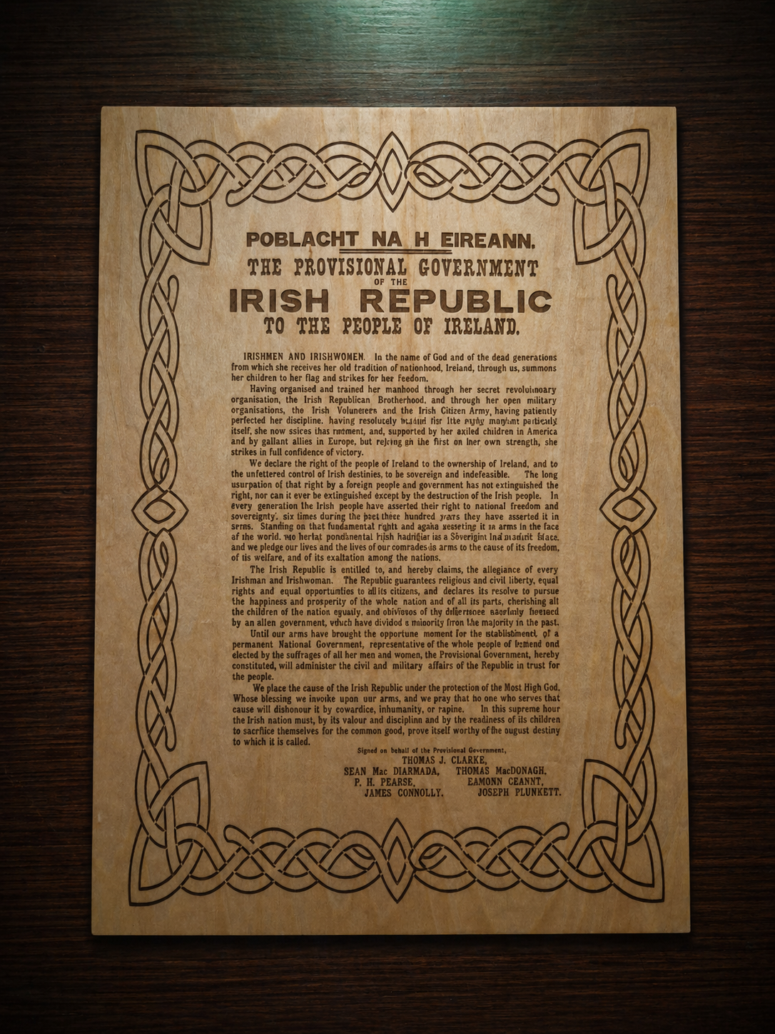 Irish Proclamation wood engraving