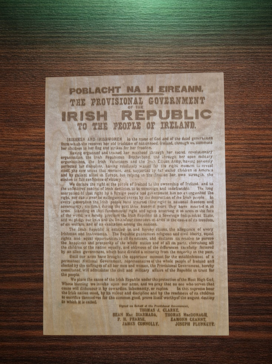 The Irish Proclamation Engraving